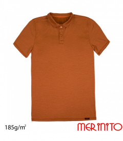Tricou barbati Merinito Polo Jersey 185g 100% lana merinos - Maro