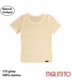 Tricou copii Merinito Natural Undyed 175g 100% lana merinos - Bej