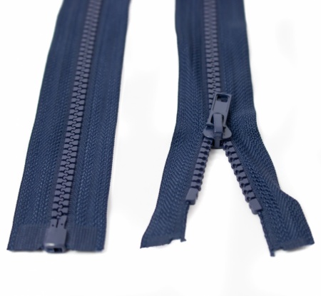 Fermoar injectat bleumarin 80 cm, cursor reversibil