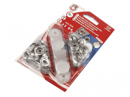Capse metalice cu aplicator, alb , Ø15