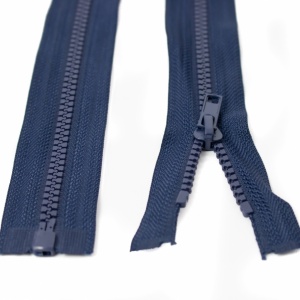Fermoar injectat bleumarin 80 cm, cursor reversibil