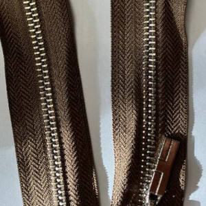 Fermoar metalic T5 80cm Nickel maron deschis