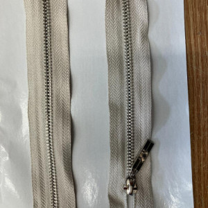 Fermoar metalic T5 80cm Nickel bej