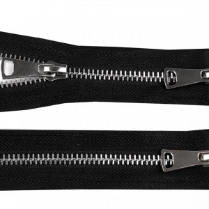 Fermoar metalic 5 mm detasabil cu 2 cursoare / bidirecțional 70 cm