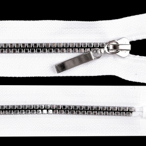 Fermoar plastic detașabil, lungime 40 cm,alb