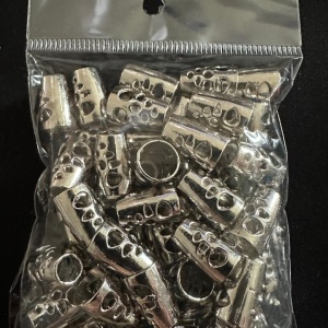 Terminație șnur Ø5 mm / ornament metalic/50 buc