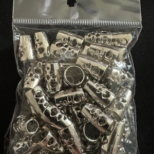 Terminație șnur Ø5 mm / ornament metalic/50 buc