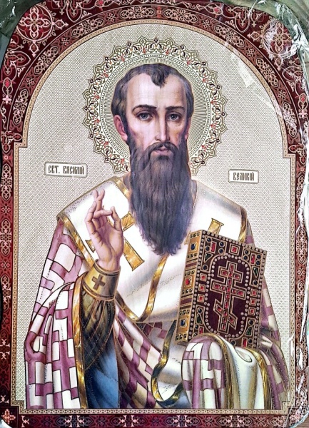 Icoana litografiata a Sfantului Vasile cel Mare ruseasca
