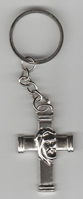 Breloc metal - Cruce cu Iisus