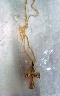 Colier Cruce metal cu piatra