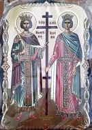 Icoana litografiata a Sfintilor Imparatii Constantin si Elena ruseasca