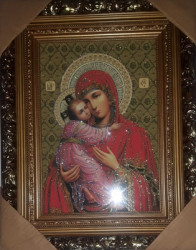 Icoana Maicii Domnului Dulcea Sarutare -pictura pe panza