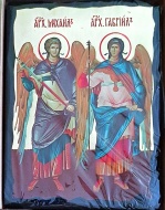 Icoana pictata Sfintii Arhanghelii Mihail si Gavril