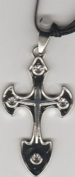 Colier Cruce metal cu piatra