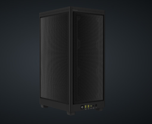 Carcasa Corsair 2000D Airflow Mini-ITX, panou tempered glass, 3x 2.5" drive bays, dimensiune 458x271x200, negru