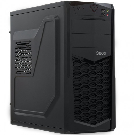Carcasa Spacer Krypton, Middle Tower, ATX, „KRYPTON", fara sursa, USB 2.0 x 2, Jack 3.5mm x 2, negru