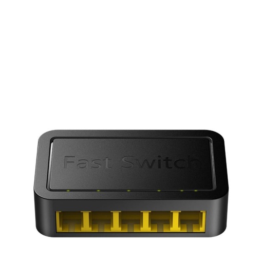 CUDY 5-Port 10/100 Mbps Desktop Switch, 5 10/100M RJ45 Ports, Loop Detection, Desktop Plastic Case, Power Saving, Plug & Play, Wall-Mount