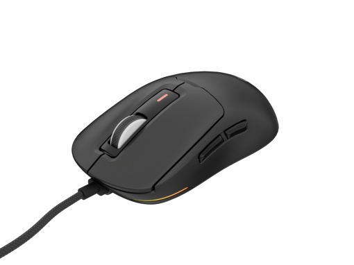 Mouse gaming cu fir Genesis Krypton 660, interfata USB, 12000 DPI, 6 butoane, iluminare RGB, negru