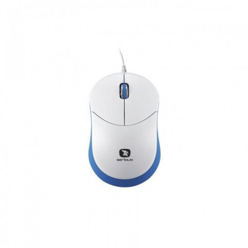 Mouse Serioux cu fir, optic, Rainbow 680, 1000dpi, albastru, ambidextru ,blister, mini, USB