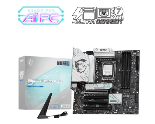 Placa de Baza MSI B860M GAMING PLUS WIFI LGA1851, 4x DDR5, 1x HDMI 1x DP 1x Type-C DP, 4x PCIE x16, 3x M.2, 4x SATA 6GB/s, mATX