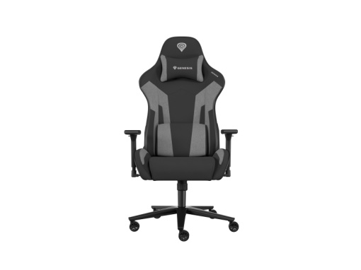 Scaun gaming Genesis Nitro 720, material Synthetic PU + Textil, reglabil pe inaltime, greutate maxima suportata 150 kg, inaltime scaun reglabil 46.5 - 53.5 cm, spatar ajustabil 135°, dimensiuni roti 60mm, echipat cu piston cu gaz clasa 4, manere 3D,