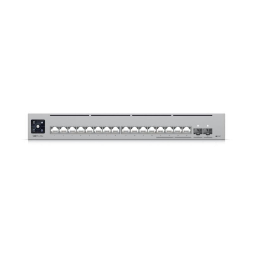 Switch Ubiquiti, interfata (12) porturi GbE RJ45, (4) porturi 1/2.5 GbE RJ45, (2) porturi 10G SFP+, rata de transmitere 62,496 Mppsm, sursa alimentare 5V, 25W, caracteristici DHCP pentru rețele administrate local, Reluare DHCP, Rutare inter-VLAN între