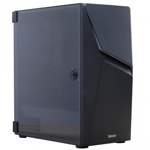 Carcasa Spacer Thunder, ATX, MidTower, Gaming, fara sursa, usa sticla securizata (balama), USB 2.0 x 2, USB 3.0 x 1, Jack 3.5mm x 2, mesh , „SPGC-THUNDER”