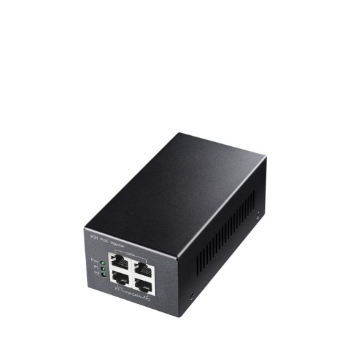 CUDY 2 Channel 30W Gigabit PoE+/PoE Injector, 2 x 30W Power Supply, 802.3at/802.3af Standard, Data and Power Carried over The Same Cable Up to 100 Meters, Metal Case