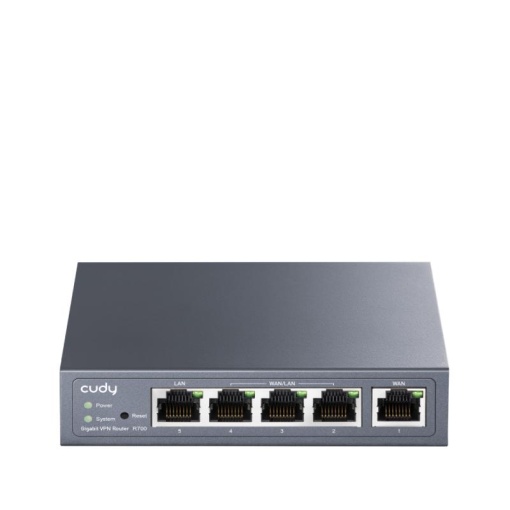 CUDY Gigabit Multi-WAN VPN Router, 1 GbE WAN, 1GbE LAN, 3 Configurable WAN/LAN, Load balancing, Link Backup, Zerotier/Wireguard/OpenVPN/IPSec/L2TP/PPTP VPN Server and Client, Zerotier, IPv6, TR069/098/TR181/TR111, DNS over Cloudflare/Google/Quad9