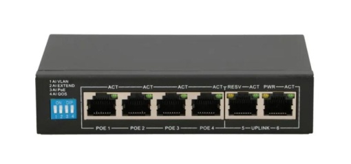 Extralink EUROS V2 PoE Switch 4x 100Mb/s PoE/PoE+ 2x RJ45 Uplink 100Mb/s 60W