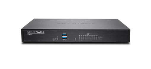 Firewall SonicWall model TZ600, porturi: 8x1-GbE, 1xLAN, 1xWAN ,throughput: 500 Mbps DPI, 200 Mbps DPI SSL, 1 slot expansiune, 1 portconsola, 2 porturi USB, secure power, pana la 150 utilizatori, necesitalicenta aditionala servicii securitate