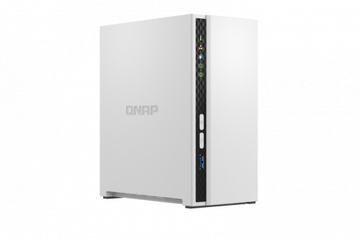 NAS QNAP 233 2-Bay, CPU ARM 2.0GHz Quad core, RAM 2GB, HDD 2.5"/3.5" SATA 6Gbps (neincluse), LAN: 1 GigaLan, USB3.2 Gen1: 1 USB2.0: 1, tower, adaptor alimentare, garantie 2 ani