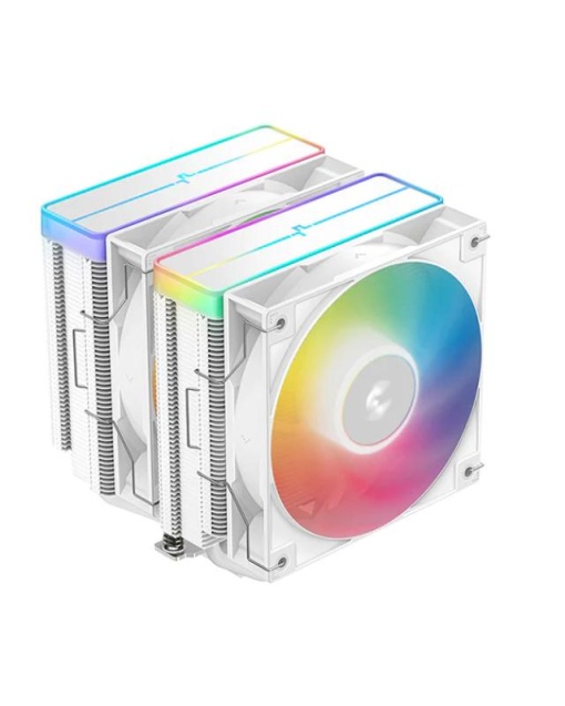 Cooler Procesor DEEPCOOL AG620 ARGB V2 ALB, marime heatsink 161x136x129mm, 2 ventilatoare ARGB, viteza ventilator 300-1950 RPM +/- 10%, Airflow: 67.88 CFM, Suport AMD: AM4/AM5, suport INTEL: LGA 1851/1700/1200/1151/1150/1155, nivel de zgomot: 29.4 dBA