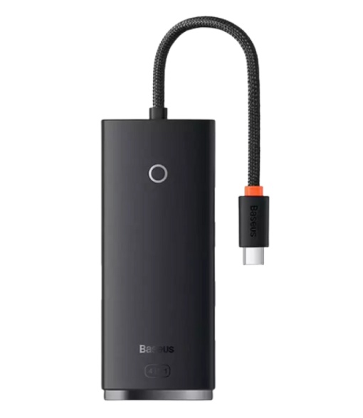 Hub extern Baseus Lite, porturi USB: USB 3.0 x 4, conectare prin USB Type-C, lungime 0.25m, negru