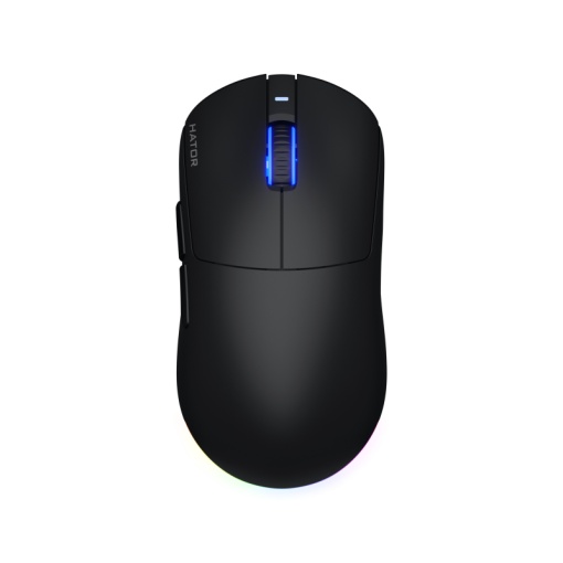 Mouse wireless Hator Quasar 3, conectivitate 2.4GHz, bluetooth si USB, polling rate pana la 1000Hz, rezolutie maxima 12000 DPI, capacitate baterie 600 mAh, durata de viata baterie in modul wireless pana la 100 ore, timp incarcare 2 ore, switch HATOR®