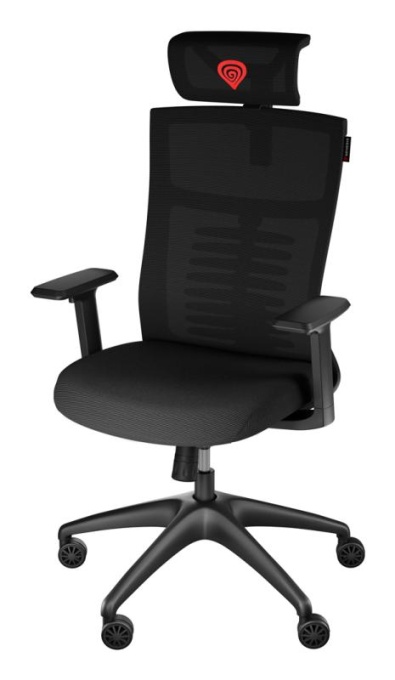 Scaun gaming Genesis ASTAT 200 G2, material textil, reglabil pe inaltime, greutate maxima suportata 120 kg, inaltime scaun reglabil 44 - 51 cm, tesatura Mesh PureFlow™, tetiera si cotiere ajustabile 3D, negru
