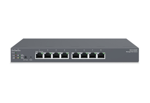 EnGenius Managed / stand-alone Desktop 8-port 55W GbE Switch (PoE) 8-port GbE PoE.af 55W L2+ DT Cloud Management Switch