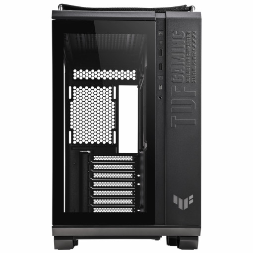 Carcasa Asus GT502 TUF GAMING black Case Size Mid Tower Motherboard Support ATX Micro-ATX Mini-ITX Drive Bays 4 x 2.5"/3.5" Combo Bay Expansion Slots 8 3 (additional vertical) Front I/O Port 1 x headphone / Microphone 2 x USB 3.2 Gen1 1 x USB 3.2 Gen2