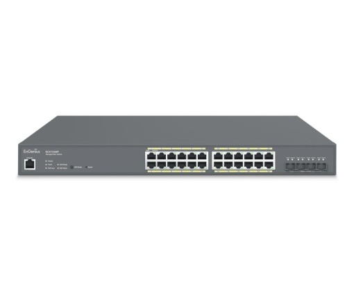 EnGenius Managed / stand-alone 19i 24xGbE + 4x10Gb SFP+, L2+, 240W Cloud Switch (PoE+) with 4x SFP+, 24-Port GbE PoE.af/at(+) 240W 4x10Gb SFP+ L2+ 19i Cloud Management Switch