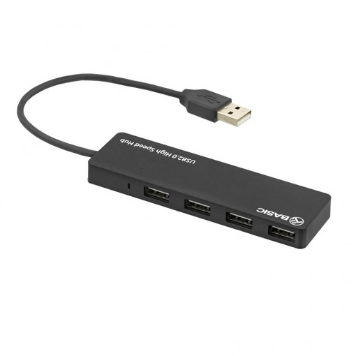 Hub USB 2.0 Tellur Basic, 4 port, negru