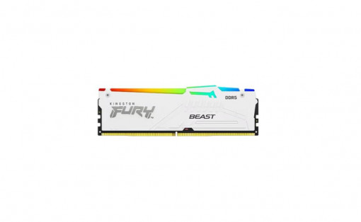 Memorie RAM Kingston, DIMM, DDR5, 64GB, 5600MHz, CL36, 1.35V, FURY Beast White, RGB, Kit of 2
