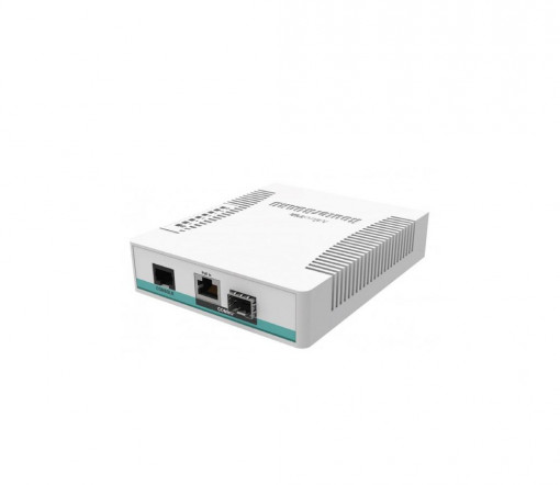 MIKROTIK Cloud Router Switch 106-1C-5S, 1* CPU core count, RAM: 128 MB ,Flash Storage: 16 MB, 1* Ethernet Combo ports, 5* SFP ports. Serialport: RJ45