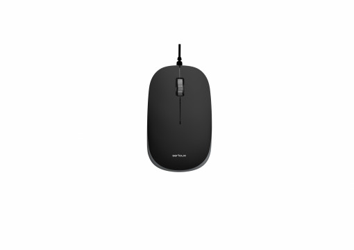 Mouse Serioux cu fir, optic, Noblesse 9800M, 1000dpi, negru-gri, ambidextru, blister, cablu 1.6m, USB