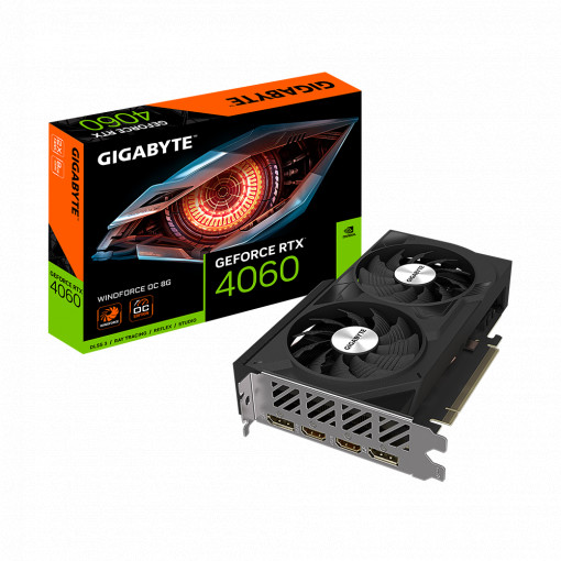 Placa video Gigabyte GeForce RTX 4060 WINDFORCE OC 8GB, GDDR6, 128 bit, 2x DisplayPort, 2x HDMI, PciExpress 4.0