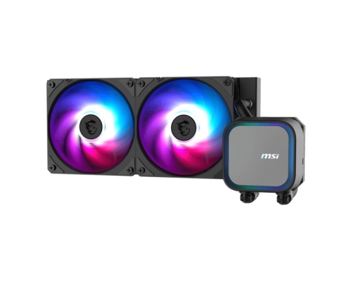 Cooler Procesor MSI MAG CORELIQUID A13 240 AIO Negru, marime radiator 240mm, 2 ventilatoare ARGB GEN2, Viteza pompa: 3800 +/- 10%, Suport AMD: AM4/AM5, suport INTEL: LGA 1700/1851, Airflow: 62.6 CFM, Nivel de zgomot pompa: 20dBA