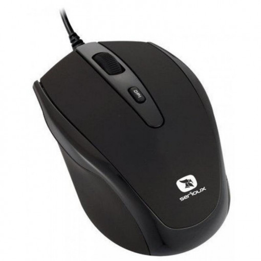 Mouse Serioux cu fir, optic, Pastel 3300, 1000dpi, negru, ambidextru ,blister, USB