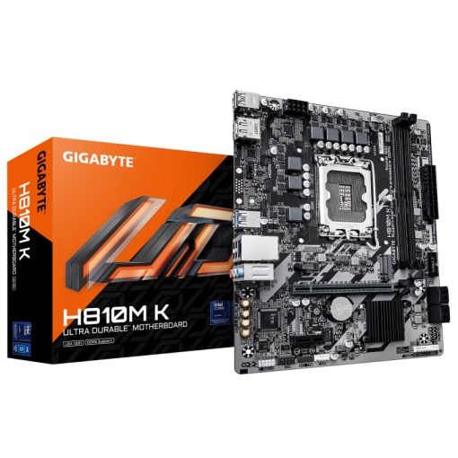 Placa de Baza GIGABYTE H810M K LGA1851, 2x DDR5, 1x DP 1x HDMI, 1x PCIE 4.0 x16 1x PCIE 3.0 x1, 1x M.2, 4x SATA 6GB/s, mATX