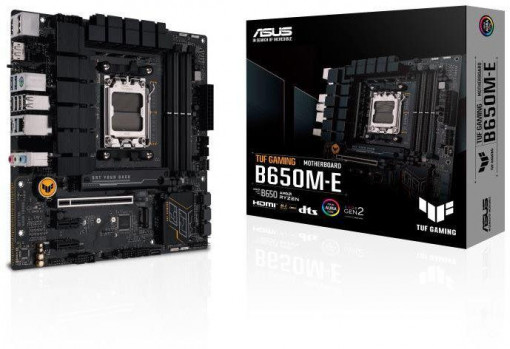 AMD B650 micro-ATX motherboard with 8+2 DrMOS, DDR5, PCIe 5.0 M.2 slot with heatsink, dual M.2 slots, Realtek 2.5Gb Ethernet, two DisplayPort, HDMI™, front USB 3.2 Gen 1 Type-C® port, BIOS FlashBack™, Two-Way AI Noise Cancelation and Aura Sync