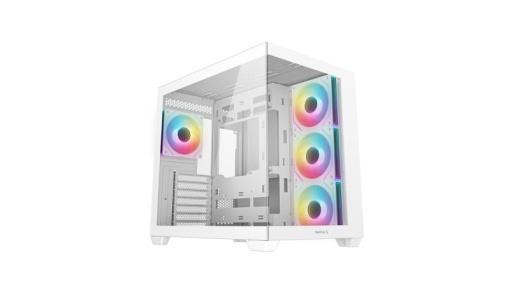 Carcasa DEEPCOOL CG550 4F Mid Tower ARGB ALB, Tempered Glass+ABS+SGCC, Sloturi Expansiune 7, Drive Bays: 2x3.5" 2+1x2.5", Ventilatoare Suportate: 10 (spate: 1x120mm, sus: 3x120mm sau 2x140mm, lateral: 3x120mm sau 2x140mm, jos: 3x120mm), Ventilatoare