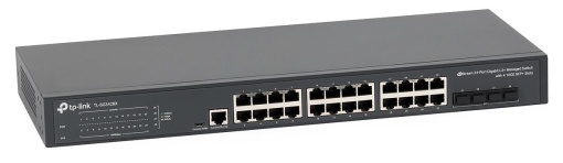 "JetStream™ 24-Port Gigabit L2+ Managed Switch with 4 10GE SFP+ Slots PORT: 24× Gigabit RJ45 Ports, 4× 10G SFP+ Slots, RJ45/Micro-USB Console Port SPEC: 1U 19-inch Rack-mountable Steel Case FEATURE: Integration with Omada SDN Controller, Static Routing,